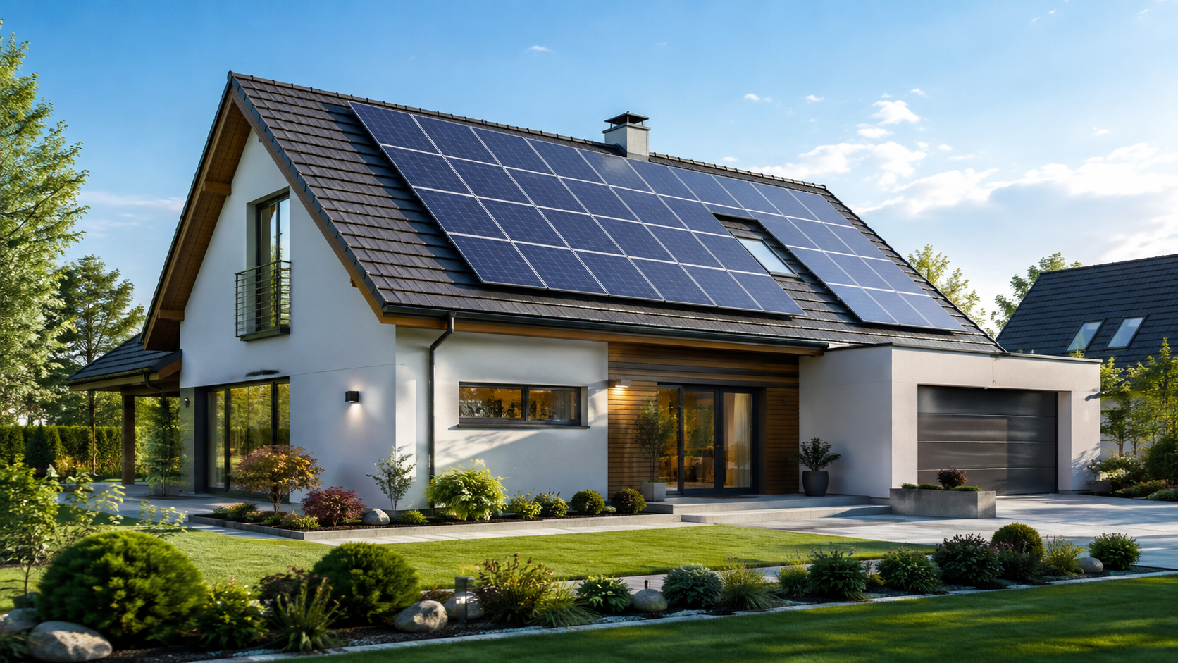 Modern residential rooftop solar